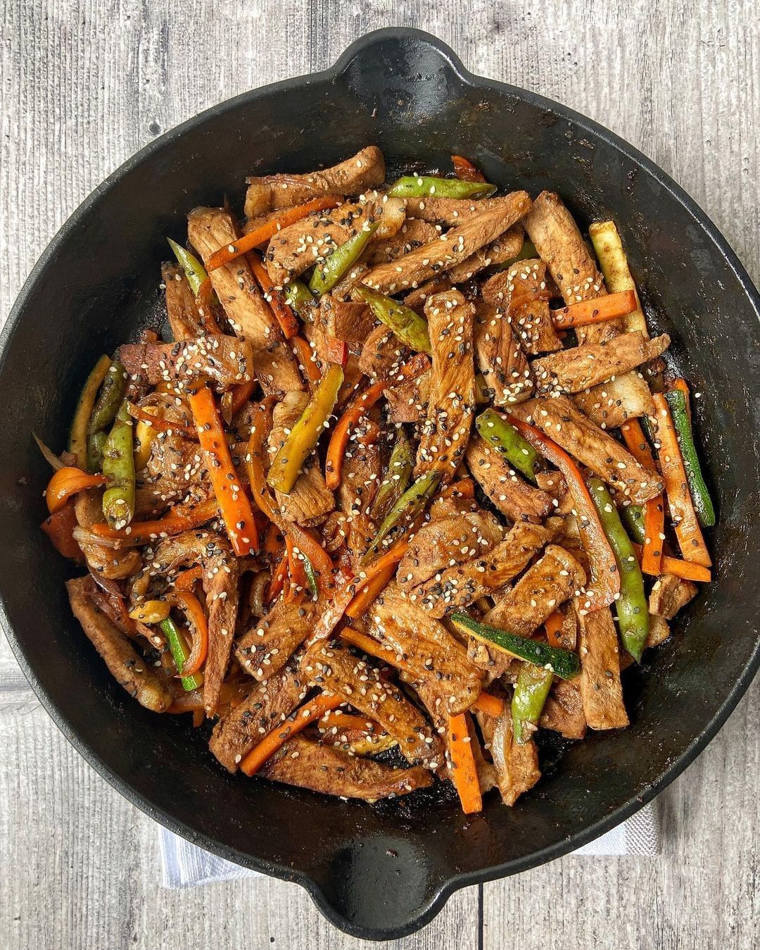 Cerdo Teriyaky con verduras