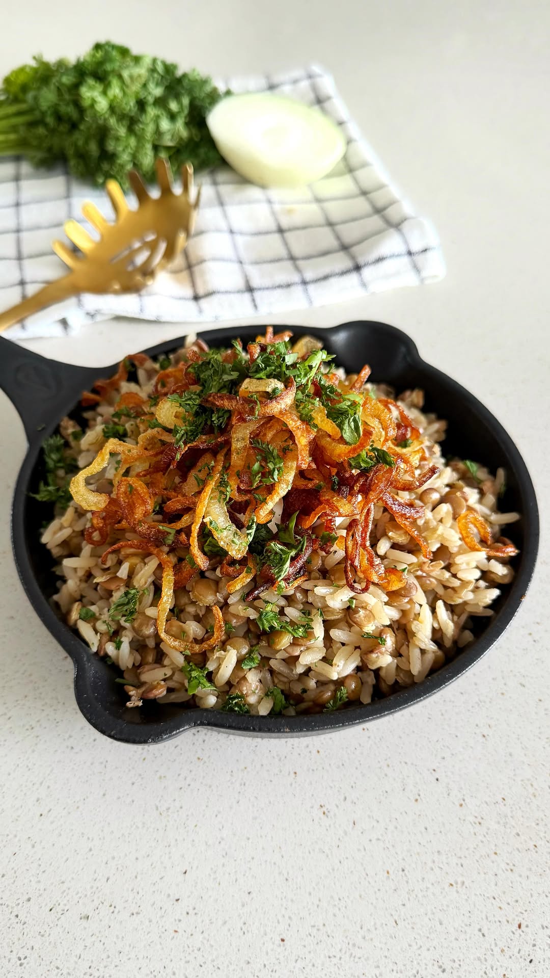 Receta Lentejas con arroz al estilo Medio Oriente