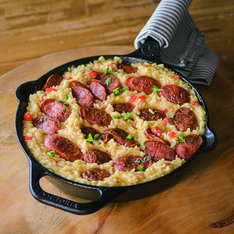 Risotto cremoso con chorizo