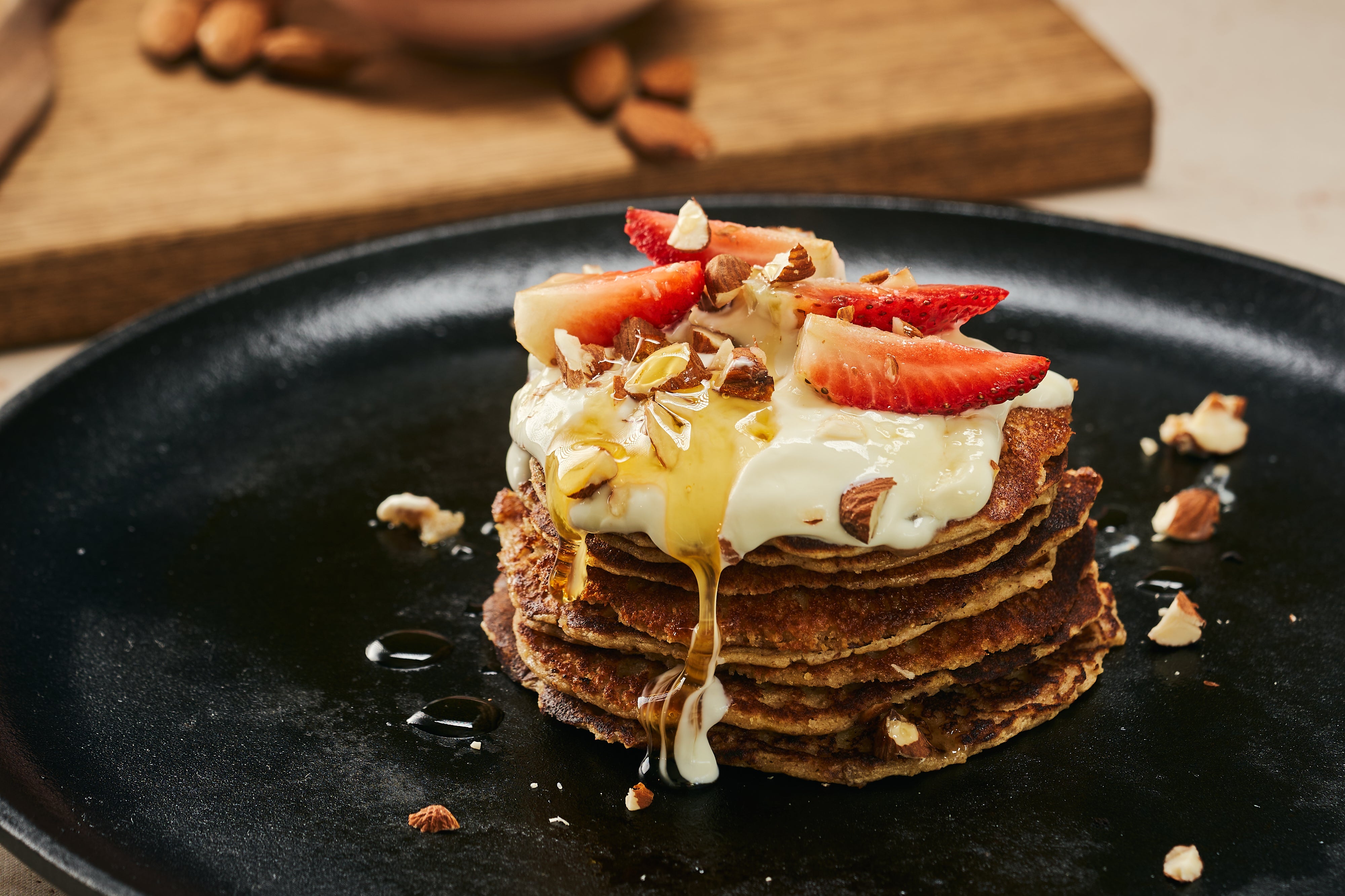 Pancakes de avena y almendra