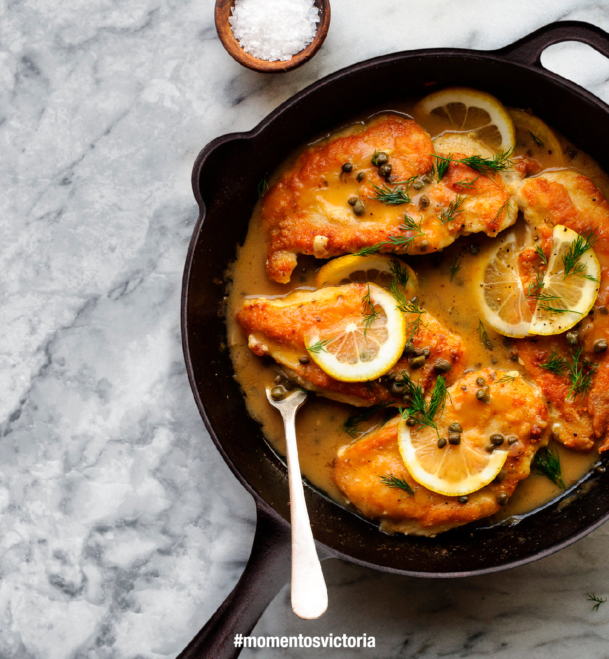 Pasta piccata de pollo para prepararle a los niños en casa