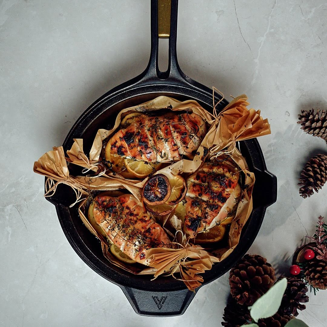Pollo al horno con miel y cítricos