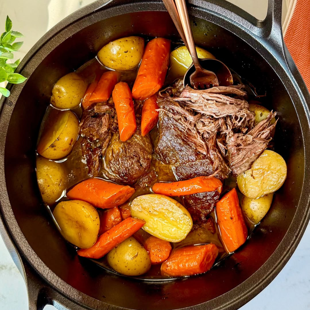 Pot Roast en horno holandés de hierro fundido