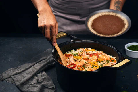Arroz Cremoso con Camarones y Pimentones
