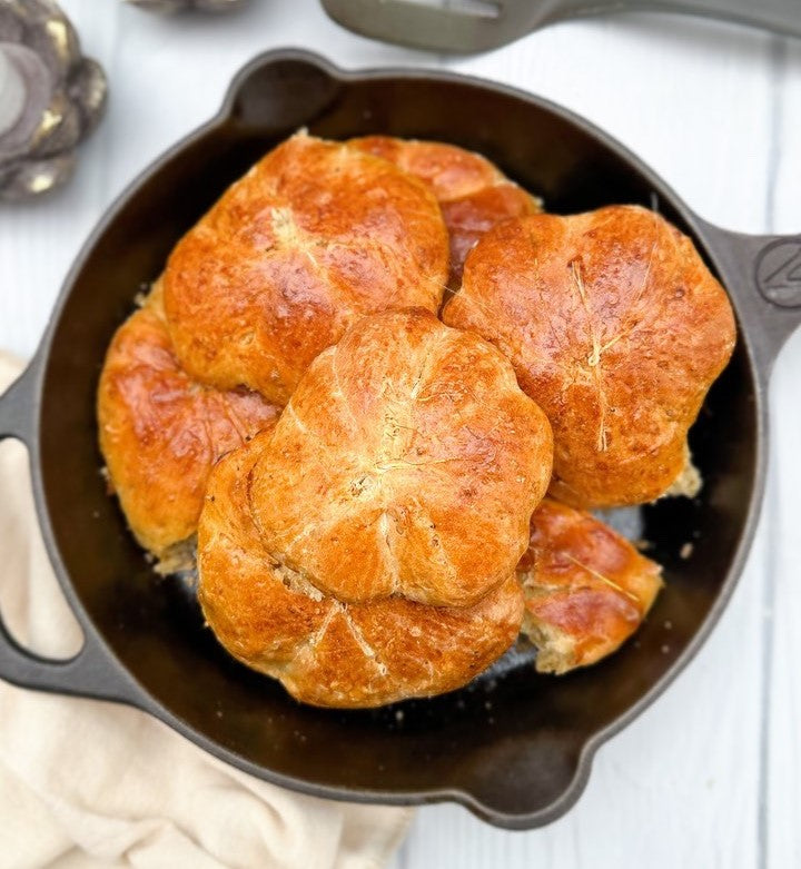 Pan de auyama en sartén de hierro fundido