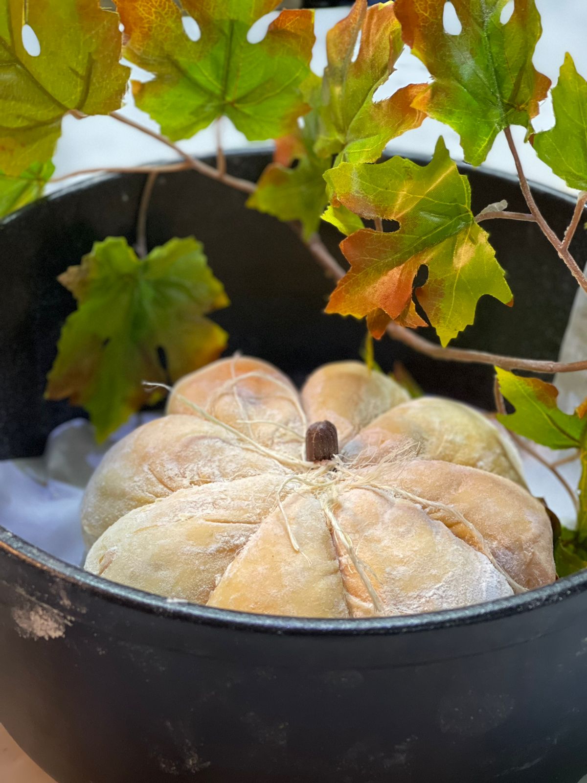 Pan de calabaza en horno holandés