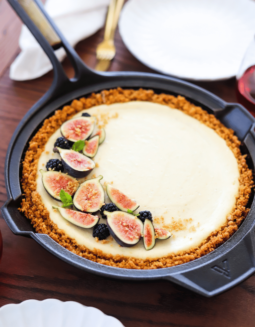 Cheesecake con higos, nueces y miel