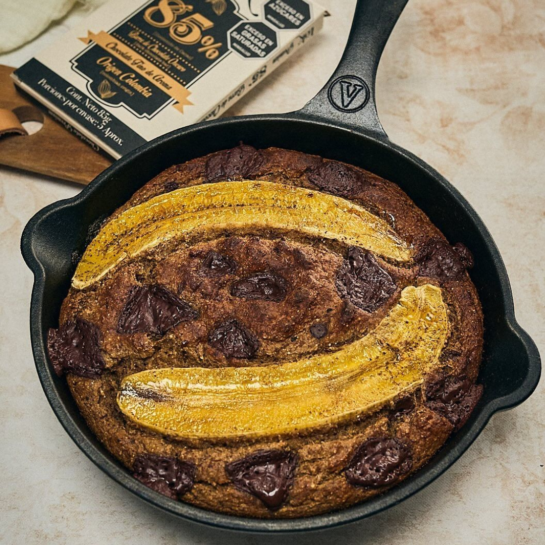 Pan de banano y avena con chocolate