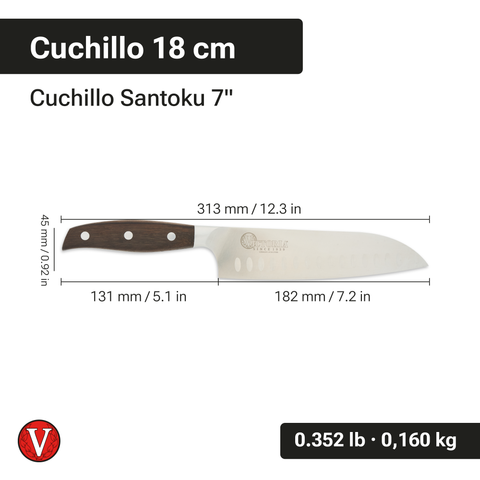 Cuchillo Santoku Japonés 7” en Acero Inoxidable – Victoria