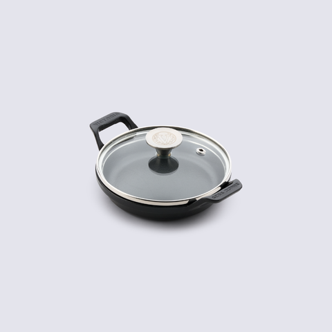 Mini Cazuela Colibrí 14 Cm Con Tapa Vidrio Esmaltada