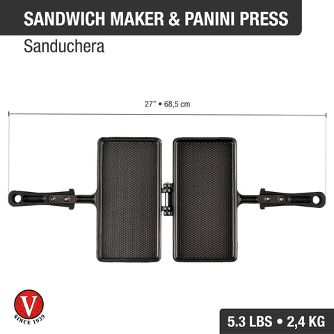 Combo Sanduchera de Hierro Fundido + Malla Limpiadora