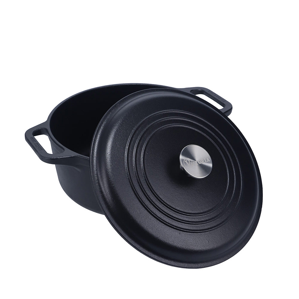 HaSteeL Cast Iron Oval Dutch Oven, 7 QT Enamel Deep Pot with Lid, Non